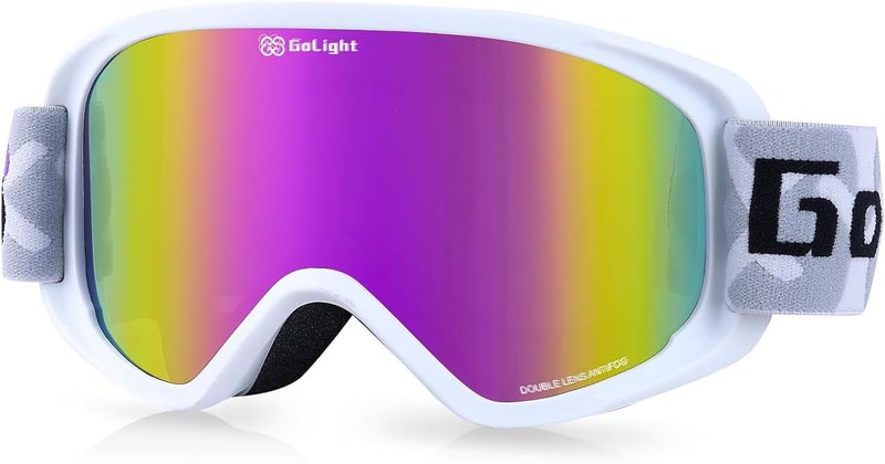 Golight Youth, Teen & Small-Face Adult Ski Goggles – Safe Fit for Small Faces, Anti-Fog Lens & UV400 Full Protection - Image 1
